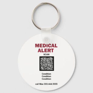 Porte-clés *~* Médicale Alert AP38 QR ICE Porte - clé