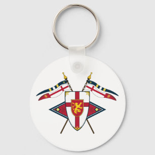 Porte-clés Medieval Shield and Flags Keychain