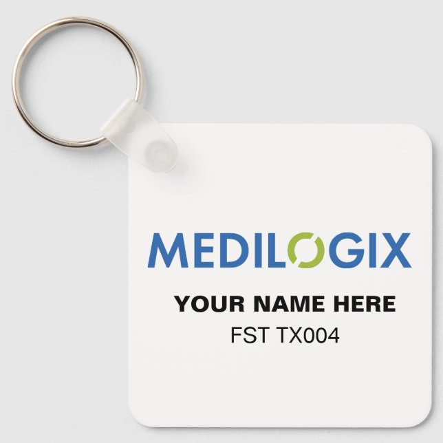 Porte-clés MEDILOGIX Keychain Square Add Text (Recto)