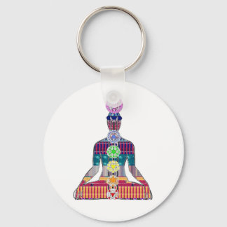 Porte-clés Méditation du Yoga CHAKRA Guérison spirituel Kunda