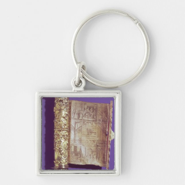 Porte-clés Megillah dans un cas argenté, Vienne, c.1715 (Devant)