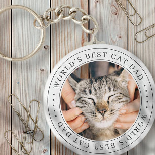 Porte-clés Meilleur Chat Papa Classique Photo Simple