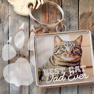 Porte-clés Meilleur Chat Papa Jamais Moderne Personnalisé Pho