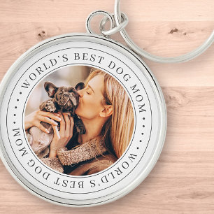 Porte-clés Meilleur Chien au monde maman classique Photo simp