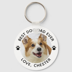 Porte-clés MEILLEUR CHIEN DAD JAMAIS Empreinte de patte Photo