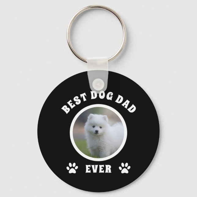Porte-clés Meilleur Chien Papa Jamais Personnalisé Photo Pers (Recto)