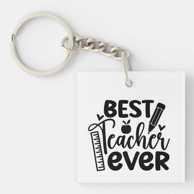 Porte-clés Meilleur enseignant jamais Wordart (Devant)