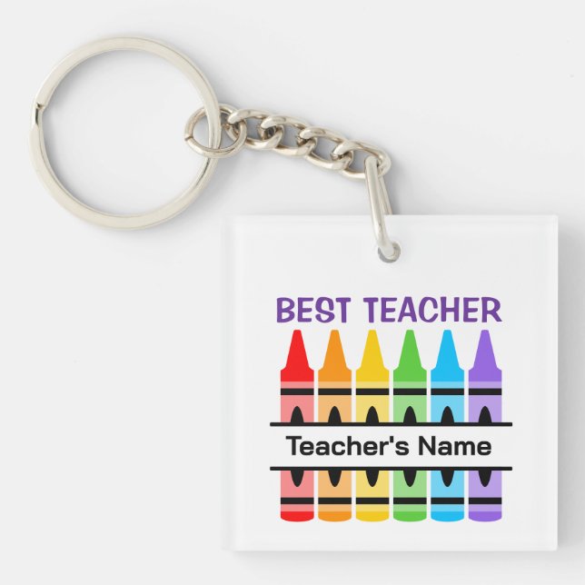 Porte-clés Meilleur enseignant, salle de classe Cadeau scolai (Devant)