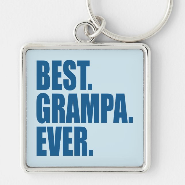 Porte-clés Meilleur. Grand-père. Jamais. (bleu) (Devant)