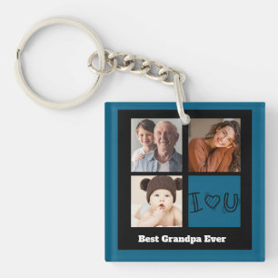 Porte-clés Meilleur grand-père Jamais collage photo