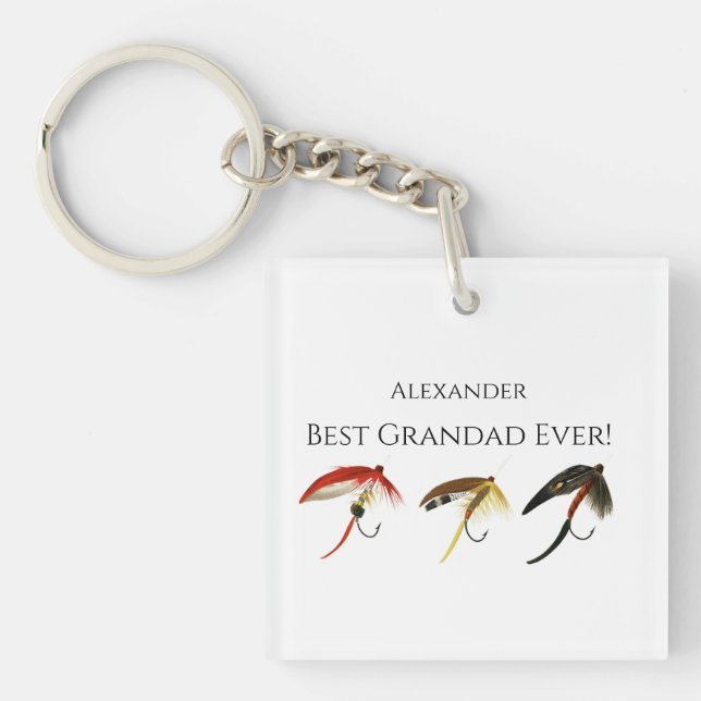 Porte-clés Meilleur Grand-Père Jamais ! Pêcheurs à la mouche  (Devant)