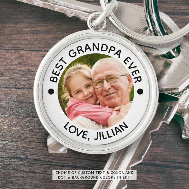 Porte-clés MEILLEUR GRANDPA JAMAIS une photo personnalisée (Créateur téléchargé)