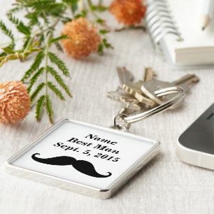 Porte-clés Meilleur homme Mustache Premium Carré Porte - clé