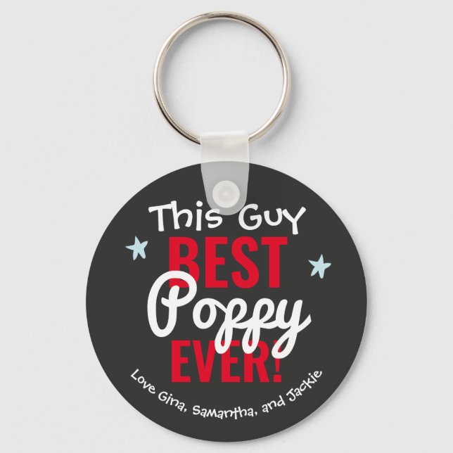 Porte-clés Meilleur Nom Personnalisé De Poppy (Recto)