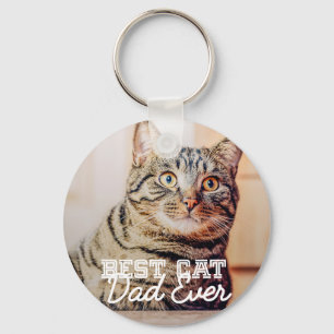 Porte-clés Meilleur Papa Chat du Monde Photo de Chien Personn