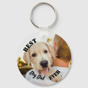 Porte-clés Meilleur Papa Chien Drôle Photo d'Animal de Compag