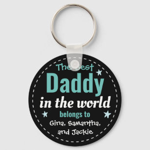 Porte-clés Meilleur papa dans le monde Nom personnalisé Porte