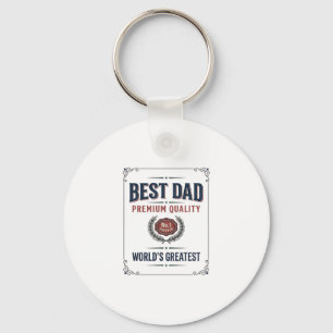 Porte-clés Meilleur Papa Design de T-Shirt avec Gravure Vinta