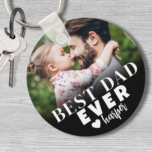 Porte-clés Meilleur Papa du Monde Photo Personnalisée (Best Dad Ever Personalized Photo keychain)