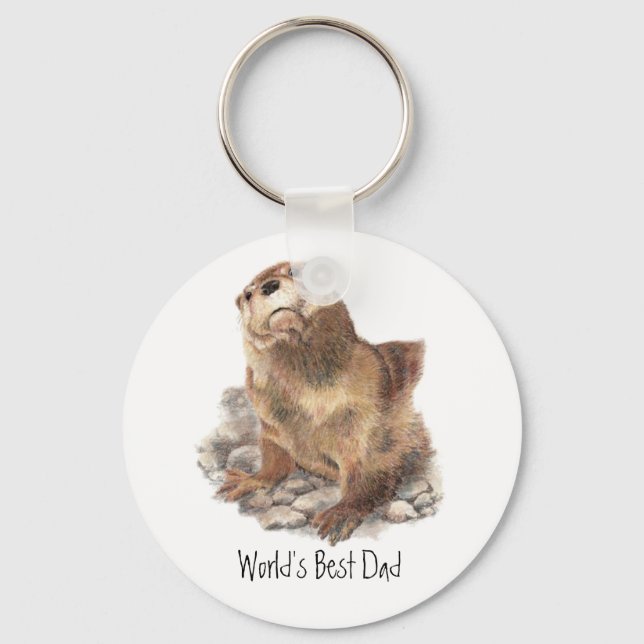 Porte-clés Meilleur papa du monde, River Otter, Animal (Recto)