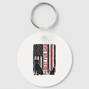 Porte-clés Meilleur Papa Fourrure Drapeau Vintage T-Shirt Chi