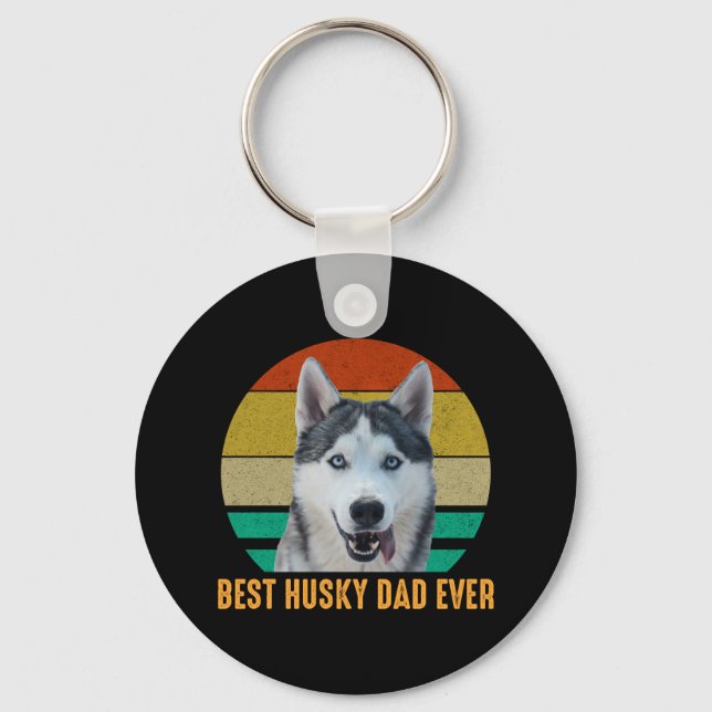 Porte-clés Meilleur papa Husky jamais (Recto)