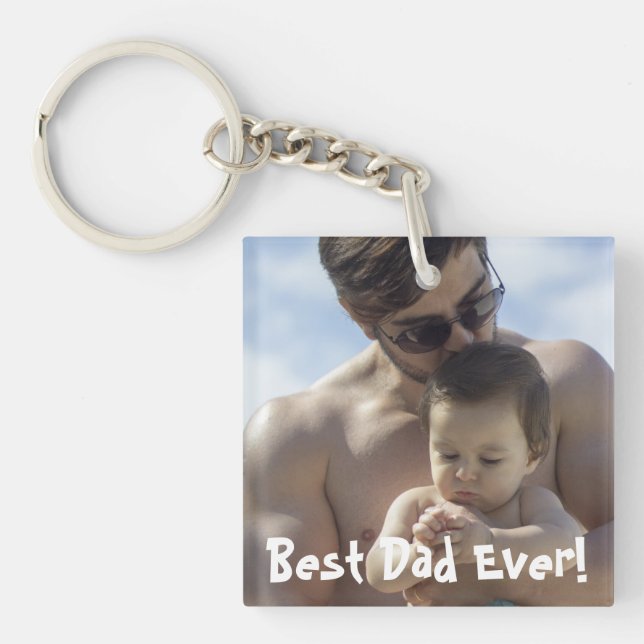 Porte-clés Meilleur Papa Jamais Fête des pères Photo Acryliqu (Devant)