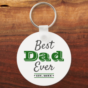 Porte-clés Meilleur papa jamais Green Typographie Graphique M