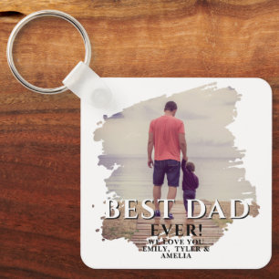Porte-clés Meilleur papa Jamais Père`Jour Photo complète