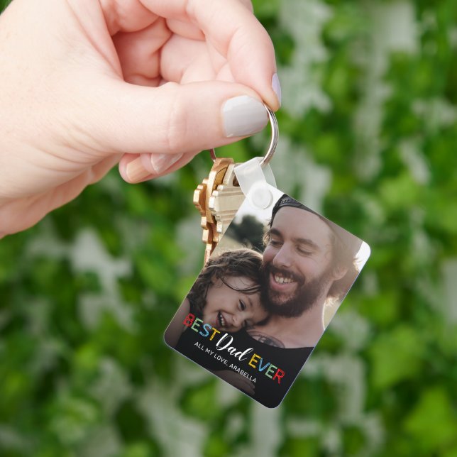 Porte-clés Meilleur papa jamais photo (main)