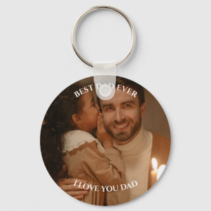 Porte-clés Meilleur papa Jamais Photo personnalisée Je t'aime