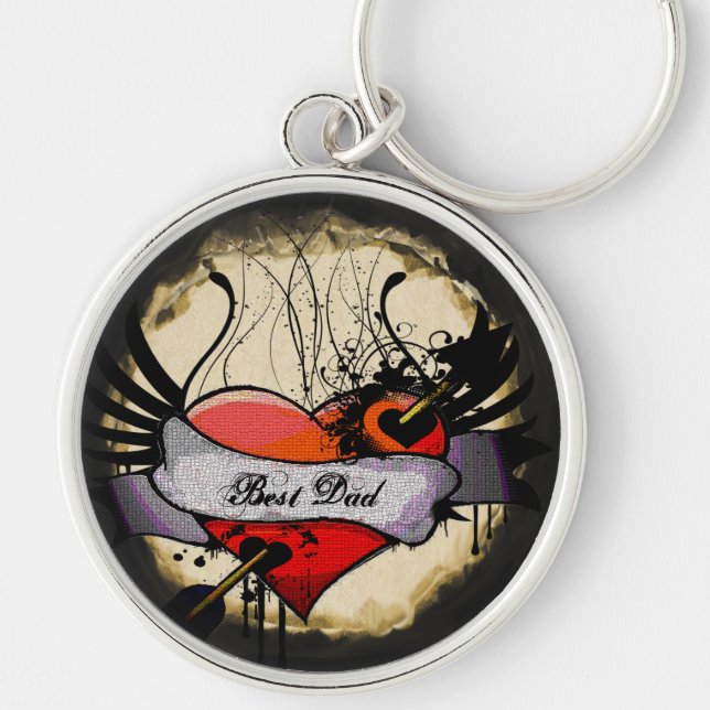 Porte-clés Meilleur Porte - clé de Grunge Heart (Devant)