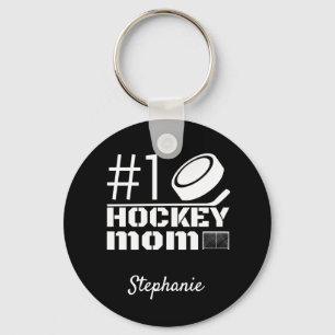 Porte-clés Meilleur Porte - clé de la maman de hockey noir b