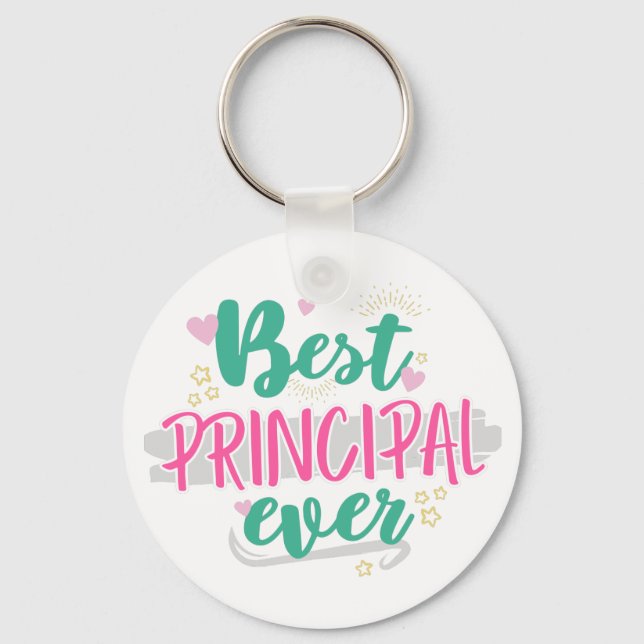 Porte-clés Meilleur Principal Jamais, Merci Cadeau Principal (Recto)