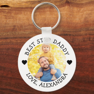 Porte-clés Meilleure étape papa photo personnalisée