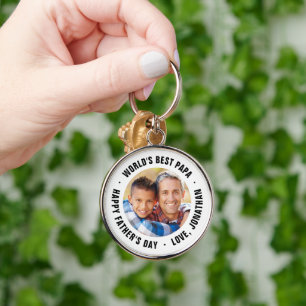 Porte-clés Meilleure Fête des pères Papa du monde cadeau phot