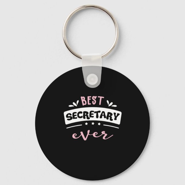 Porte-clés Meilleure idée cadeau de secrétaire jamais (Recto)