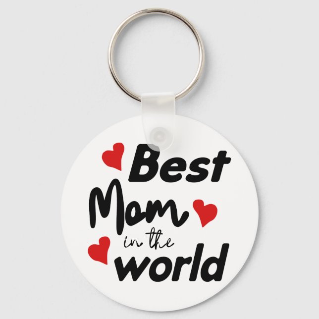 Porte-clés Meilleure maman au monde Fête des mères (Recto)