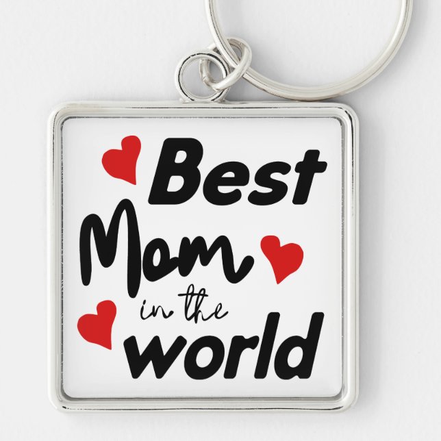 Porte-clés Meilleure maman au monde Fête des mères (Devant)