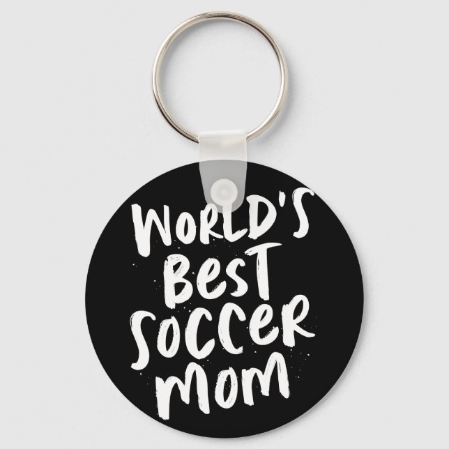 Porte-clés Meilleure maman de football du monde tendance élég (Recto)