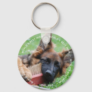 Porte-clés Meilleure maman du monde - Animal Photo Chien Mama