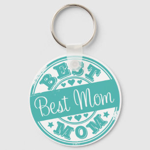 Porte-clés Meilleure maman - effet tampon caoutchouc