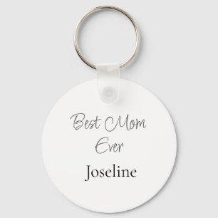 Porte-clés Meilleure maman jamais nom simple minimaliste chic