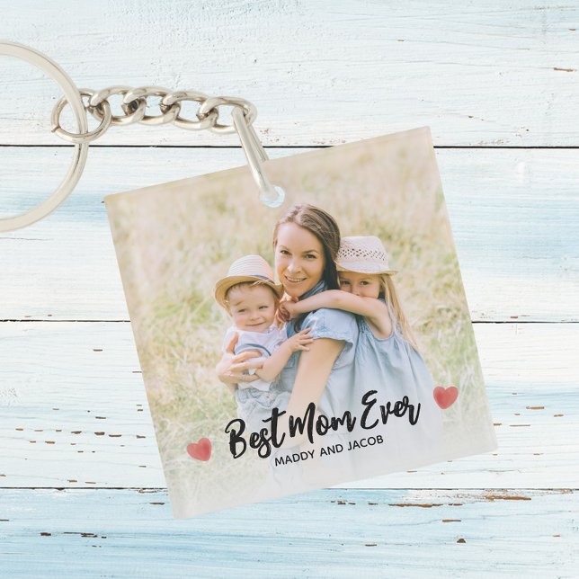 Porte-clés Meilleure maman jamais photo moderne (Créateur téléchargé)