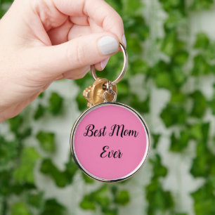 Porte-clés Meilleure maman jamais texte rose