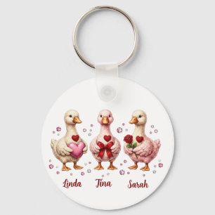 Porte-clés Meilleures amies Valentine oies amies 