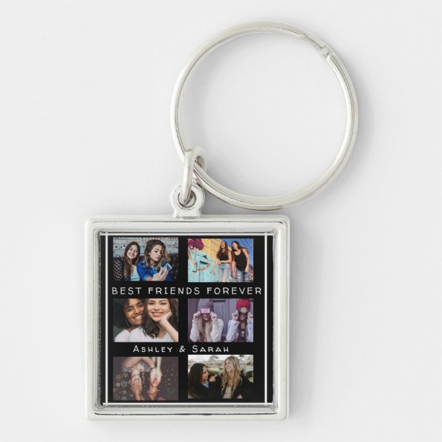 Porte-clés Meilleurs amis pour toujours BFF Custom 6 Photo Co (Devant)