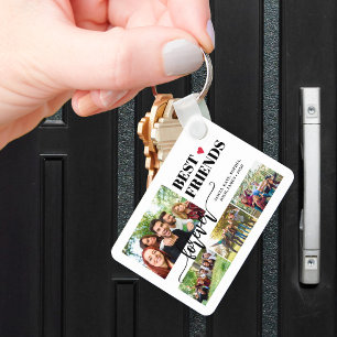 Porte-clés Meilleurs amis pour toujours noms de collage de ph