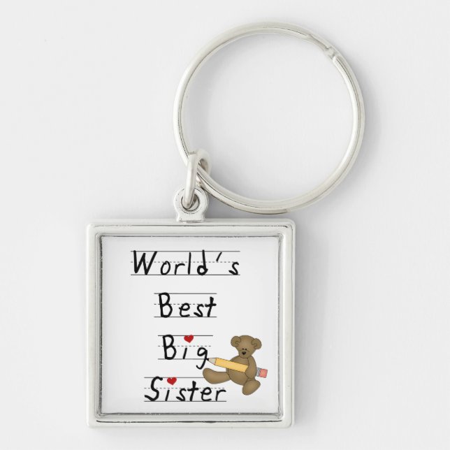 Porte-clés Meilleurs cadeaux aux grandes soeurs du monde (Devant)
