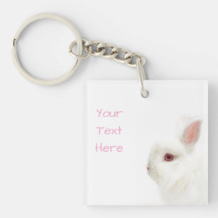 Porte-clés Mélange Blanc Nain Lapin Délicat Oreilles Sitter A